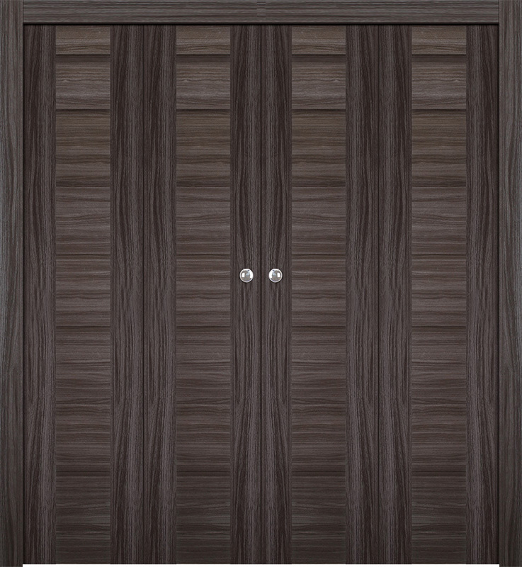 ALDA GRAY OAK DOUBLE BI-FOLD BELLDINNI MODERN INTERIOR DOOR - 1