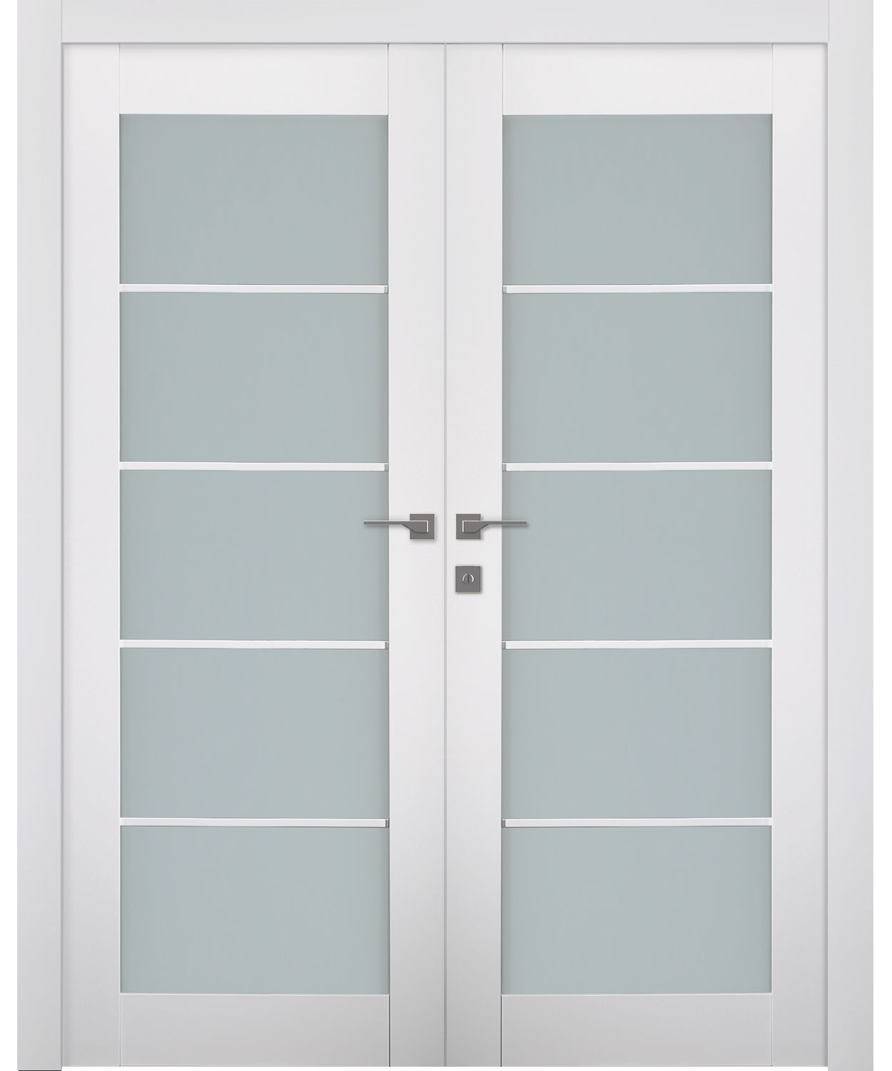 SMART PRO 5 LITE VETRO POLAR WHITE DOUBLE BELLDINNI MODERN INTERIOR DOOR - 1