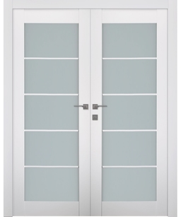 SMART PRO 5 LITE VETRO POLAR WHITE DOUBLE BELLDINNI MODERN INTERIOR DOOR - 1