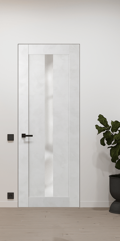 AVON 101 VETRO RIBEIRA ASH DOUBLE INVISIBLE METAL FRAME BELLDINNI MODERN INTERIOR DOOR - 2