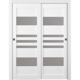 LETI VETRO BIANCO NOBLE BYPASS BELLDINNI MODERN INTERIOR DOOR - 1