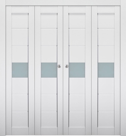 EDNA VETRO BIANCO NOBLE DOUBLE BI-FOLD BELLDINNI MODERN INTERIOR DOOR - 1