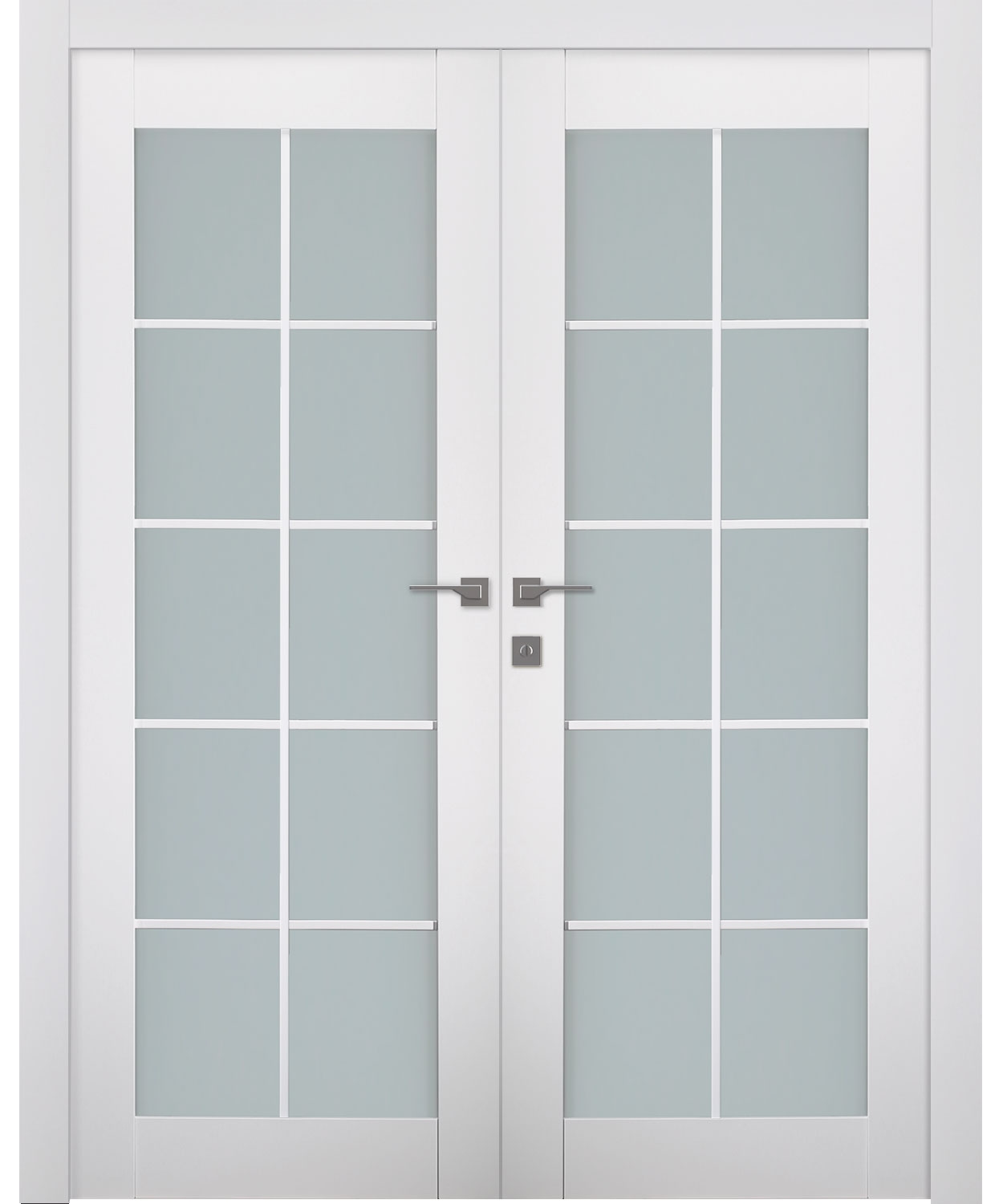 SMART PRO 10 LITE VETRO POLAR WHITE DOUBLE BELLDINNI MODERN INTERIOR DOOR - 1