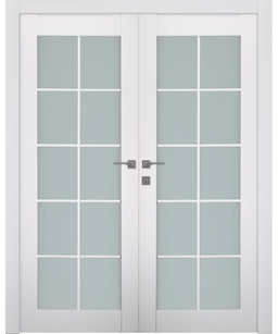 SMART PRO 10 LITE VETRO POLAR WHITE DOUBLE BELLDINNI MODERN INTERIOR DOOR - 1
