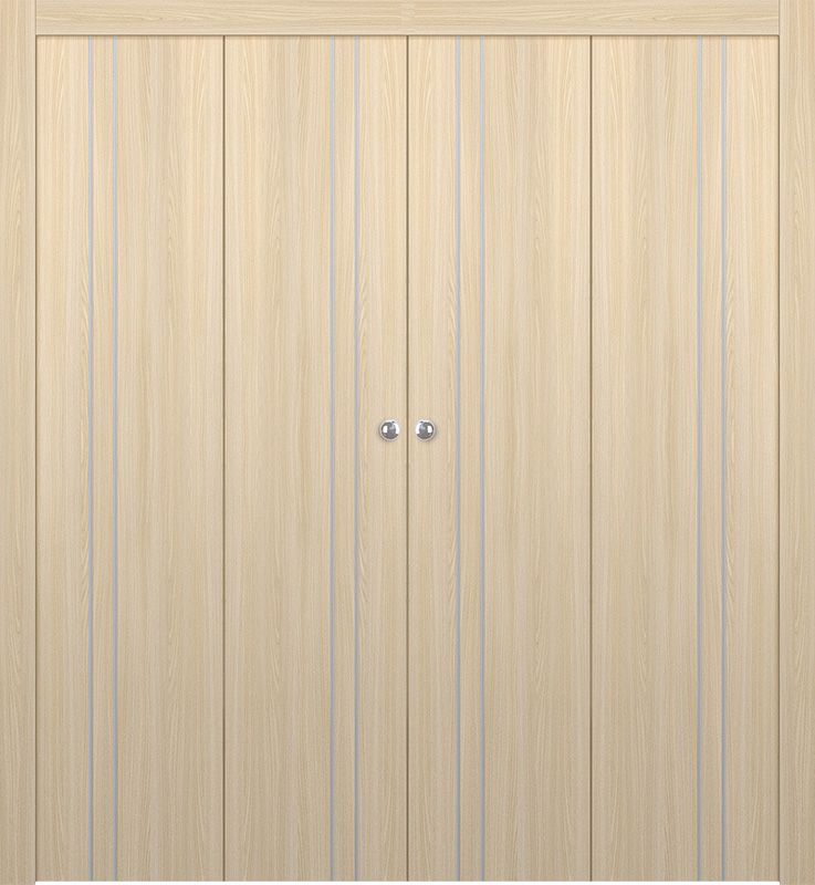 OPTIMA 2V LOIRE ASH DOUBLE BI-FOLD DOORS BELLDINNI MODERN INTERIOR DOOR - 1