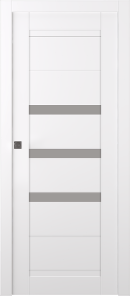 DORA VETRO SNOW WHITE POCKET BELLDINNI MODERN INTERIOR DOOR - 1