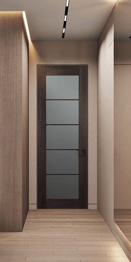 AVON 5 LITE VETRO VERALINGA OAK INVISIBLE METAL FRAME BELLDINNI MODERN INTERIOR DOOR - 2
