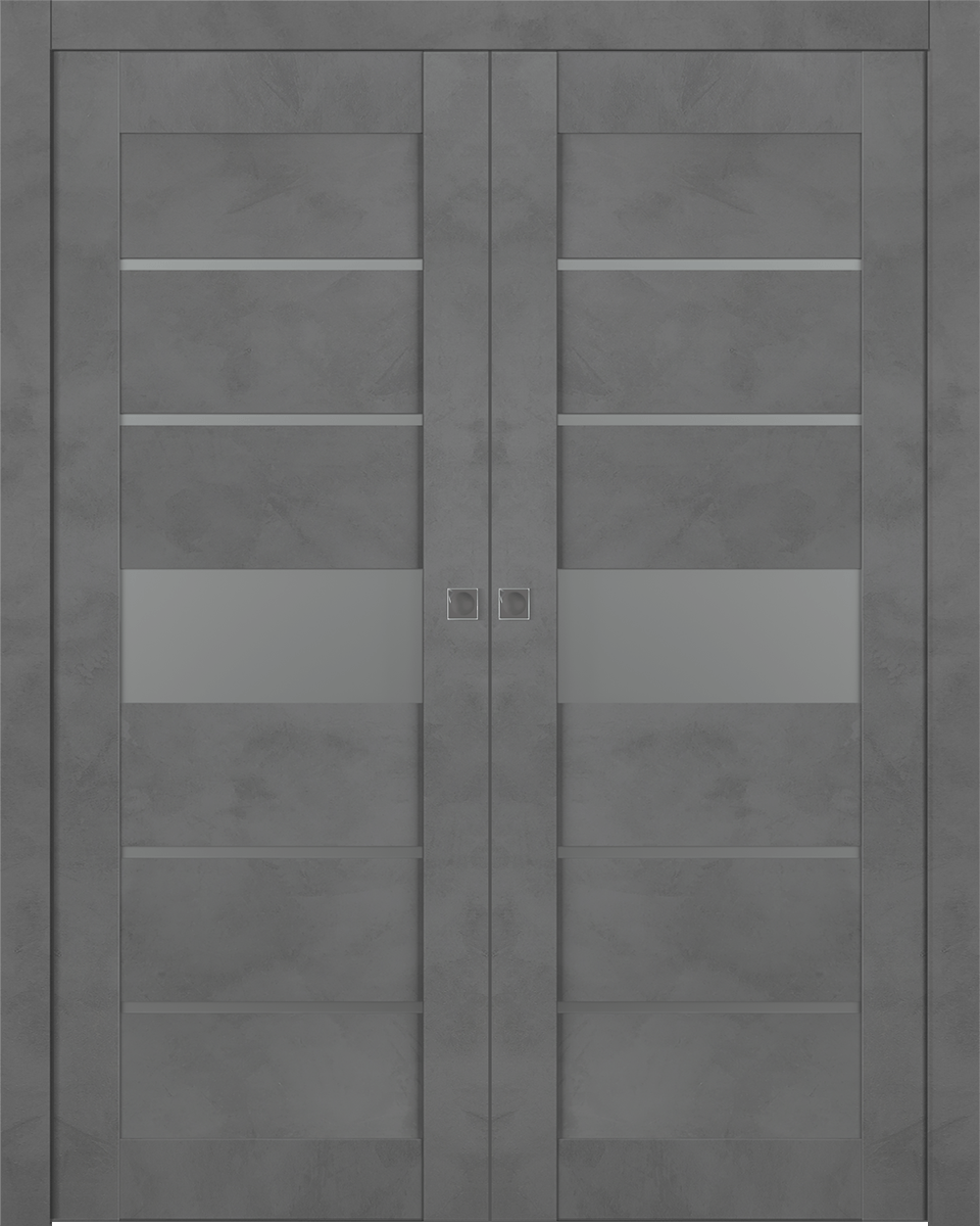 AVON 07-06 VETRO DARK URBAN DOUBLE POCKET BELLDINNI MODERN INTERIOR DOOR - 1