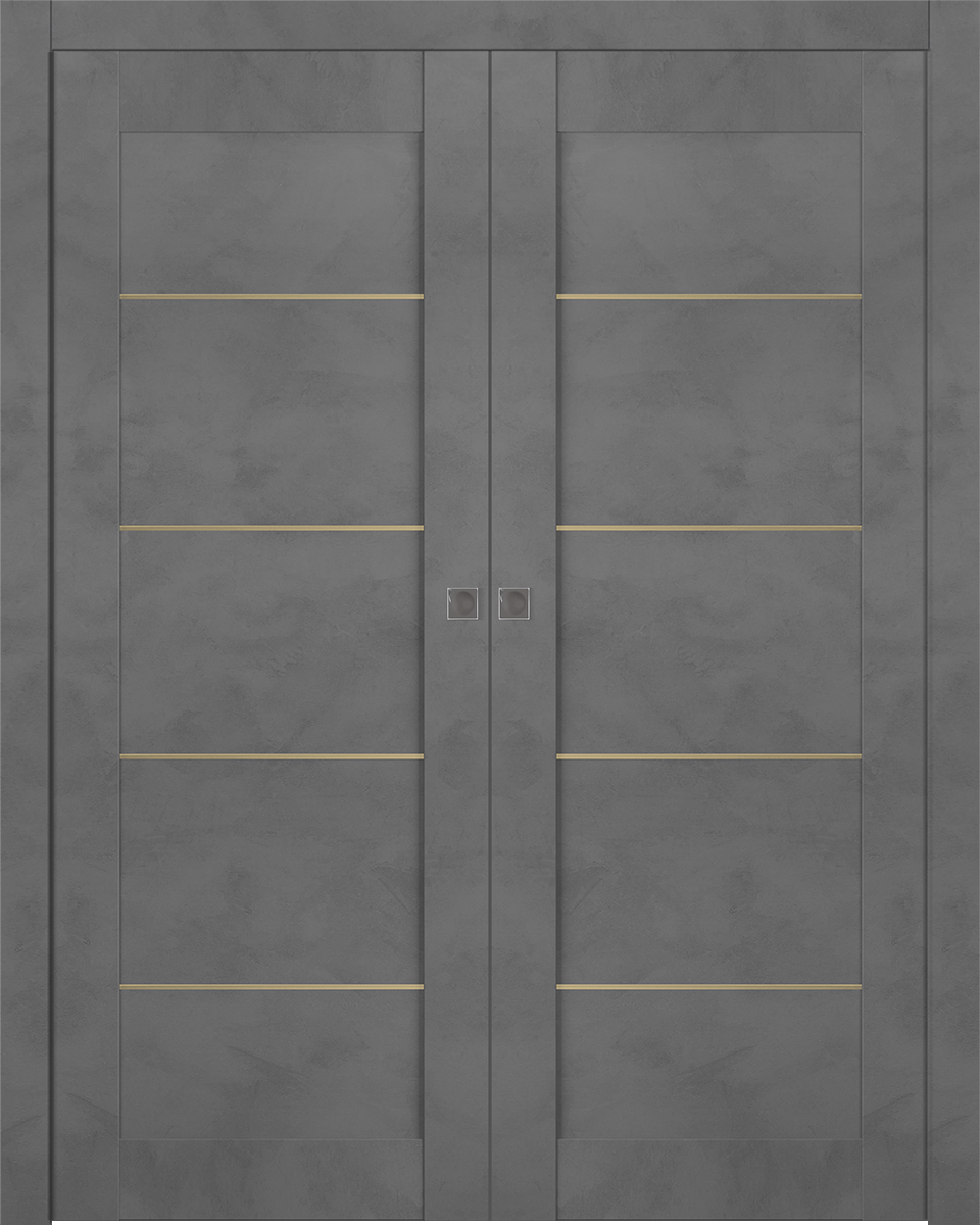 AVON 07 4H GOLD DARK URBAN DOUBLE POCKET BELLDINNI MODERN INTERIOR DOOR - 1