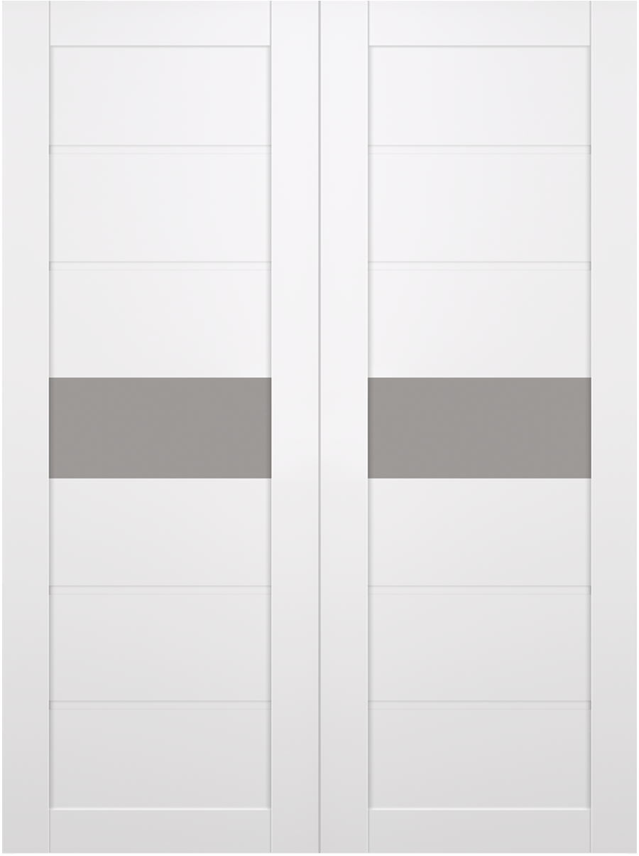 EDNA VETRO SNOW WHITE DOUBLE BARN BELLDINNI MODERN INTERIOR DOOR - 2
