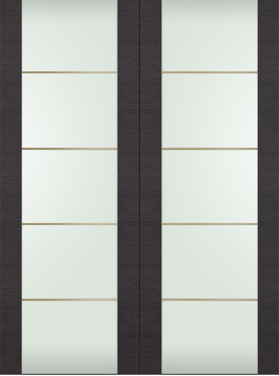 AVANTI 202 4H GOLD STRIPS VETRO BLACK APRICOT DOUBLE BARN DOORS BELLDINNI MODERN INTERIOR DOOR - 2