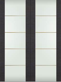 AVANTI 202 4H GOLD STRIPS VETRO BLACK APRICOT DOUBLE BARN DOORS BELLDINNI MODERN INTERIOR DOOR - 2