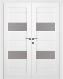 VITA VETRO BIANCO NOBLE DOUBLE BELLDINNI MODERN INTERIOR DOOR - 1
