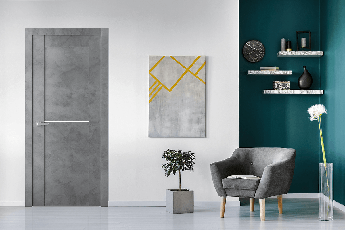 AVON 07 1H DARK URBAN DOUBLE INVISIBLE METAL FRAME BELLDINNI MODERN INTERIOR DOOR - 2