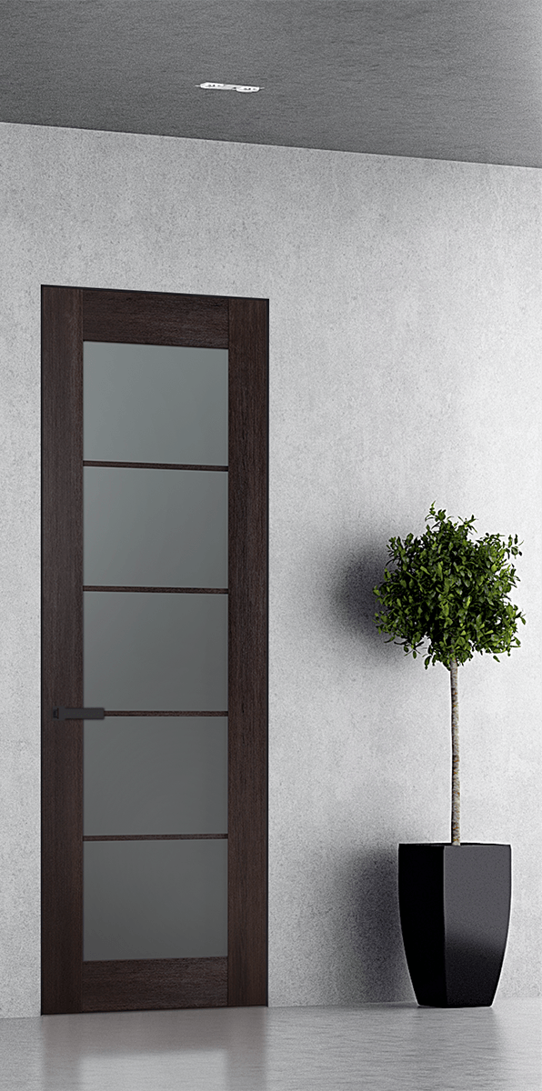 AVON 5 LITE VETRO VERALINGA OAK INVISIBLE METAL FRAME BELLDINNI MODERN INTERIOR DOOR - 1