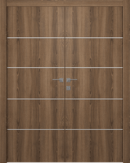 OPTIMA 4H PECAN NUTWOOD CLOSET DOORS BELLDINNI MODERN INTERIOR DOOR - 1
