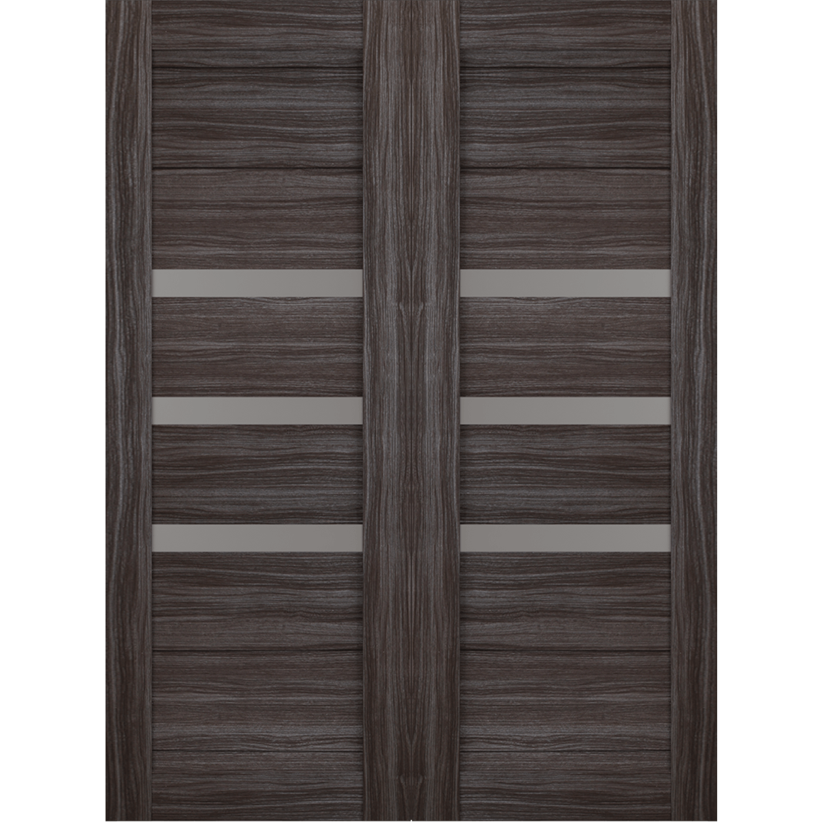 DORA VETRO GRAY OAK DOUBLE BARN BELLDINNI MODERN INTERIOR DOOR - 2