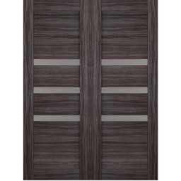 DORA VETRO GRAY OAK DOUBLE BARN BELLDINNI MODERN INTERIOR DOOR - 2