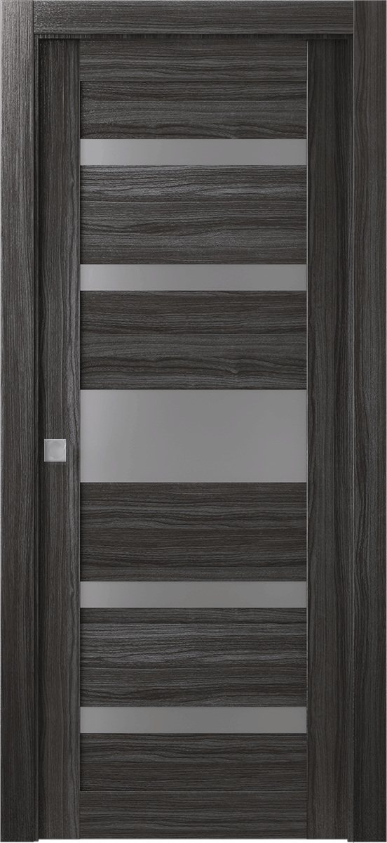 GINA VETRO GRAY OAK POCKET DOORS BELLDINNI MODERN INTERIOR DOOR - 1