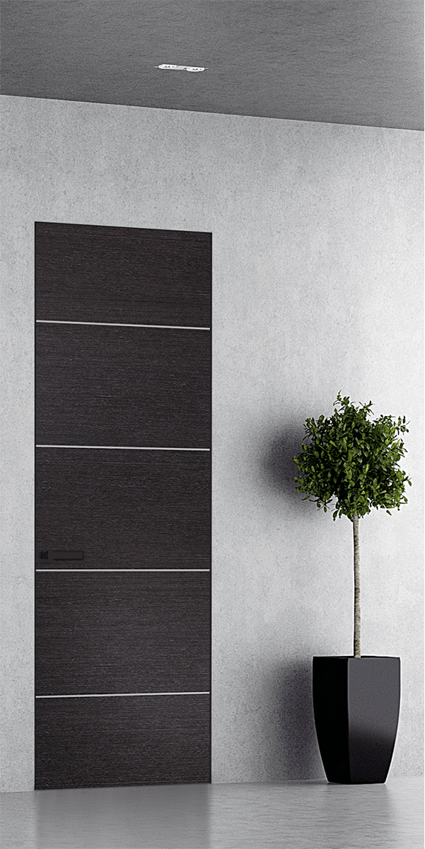AVANTI 4H BLACK APRICOT DOUBLE INVISIBLE METAL FRAME BELLDINNI MODERN INTERIOR DOOR - 1
