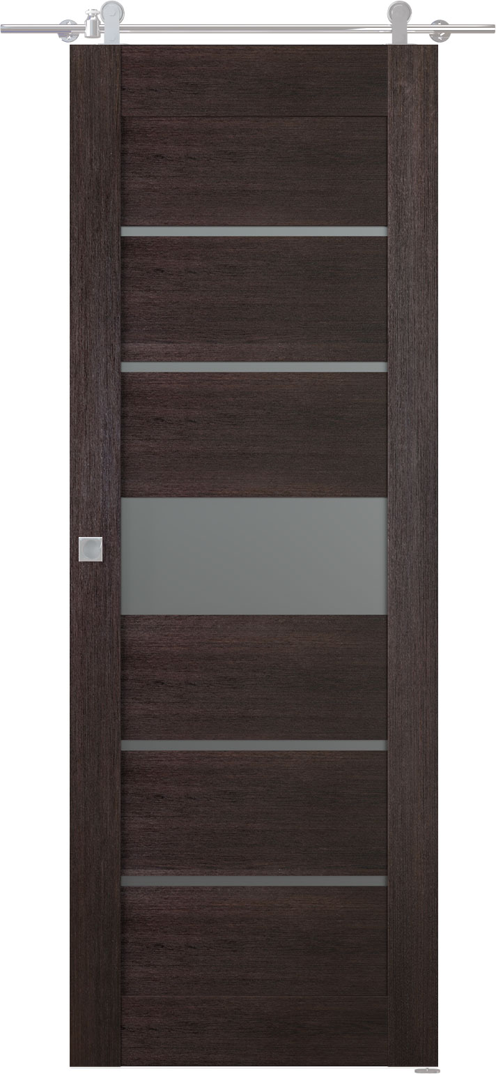 AVON 07-06 VETRO VERALINGA OAK DOUBLE BARN BELLDINNI MODERN INTERIOR DOOR - 1