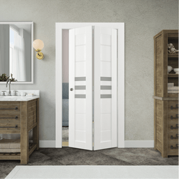 DOME VETRO BIANCO NOBLE BI-FOLD BELLDINNI MODERN INTERIOR DOOR - 2