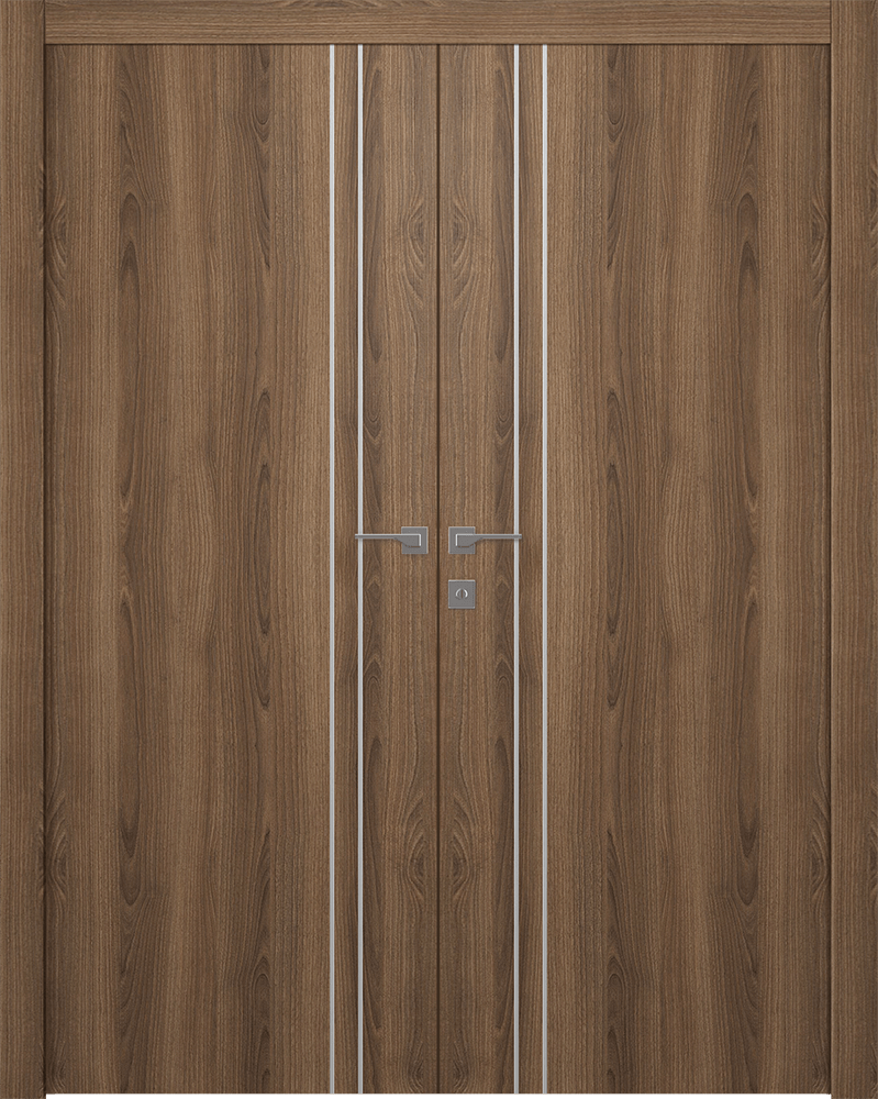 OPTIMA 2V PECAN NUTWOOD CLOSET DOORS BELLDINNI MODERN INTERIOR DOOR - 1