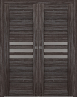 DOME VETRO GRAY OAK DOUBLE POCKET BELLDINNI MODERN INTERIOR DOOR - 1