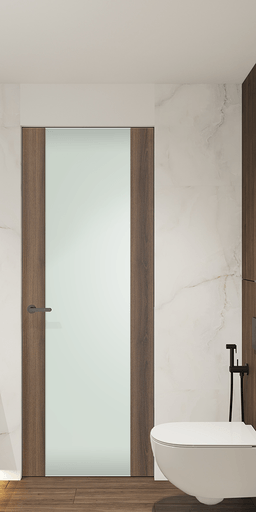 AVON 202 VETRO PECAN NUTWOOD DOUBLE INVISIBLE METAL FRAME BELLDINNI MODERN INTERIOR DOOR - 1