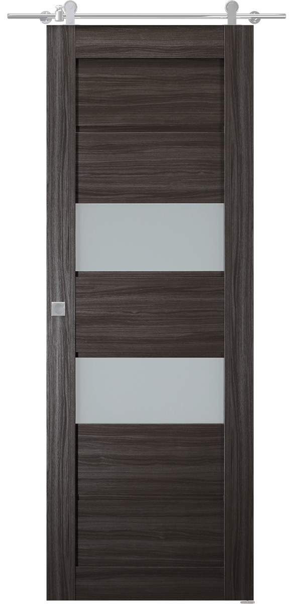DESSA VETRO GRAY OAK DOUBLE BARN BELLDINNI MODERN INTERIOR DOOR - 1