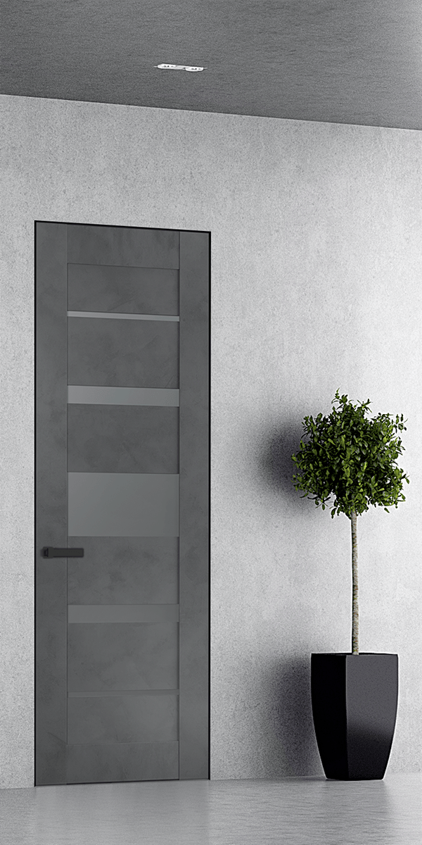 AVON 07-03 VETRO DARK URBAN DOUBLE INVISIBLE METAL FRAME BELLDINNI MODERN INTERIOR DOOR - 1