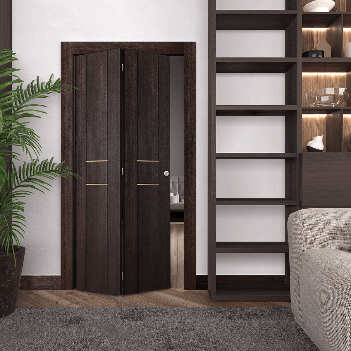 AVON 01 2HN GOLD VERALINGA OAK BI-FOLD BELLDINNI MODERN INTERIOR DOOR - 2
