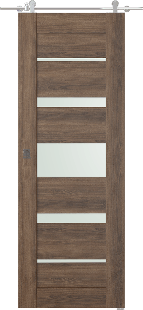 AVON 07-03 VETRO PECAN NUTWOOD BARN DOORS BELLDINNI MODERN INTERIOR DOOR - 1