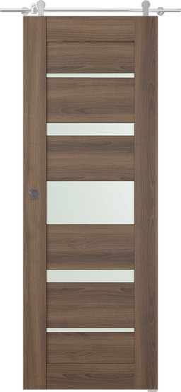 AVON 07-03 VETRO PECAN NUTWOOD BARN DOORS BELLDINNI MODERN INTERIOR DOOR - 1