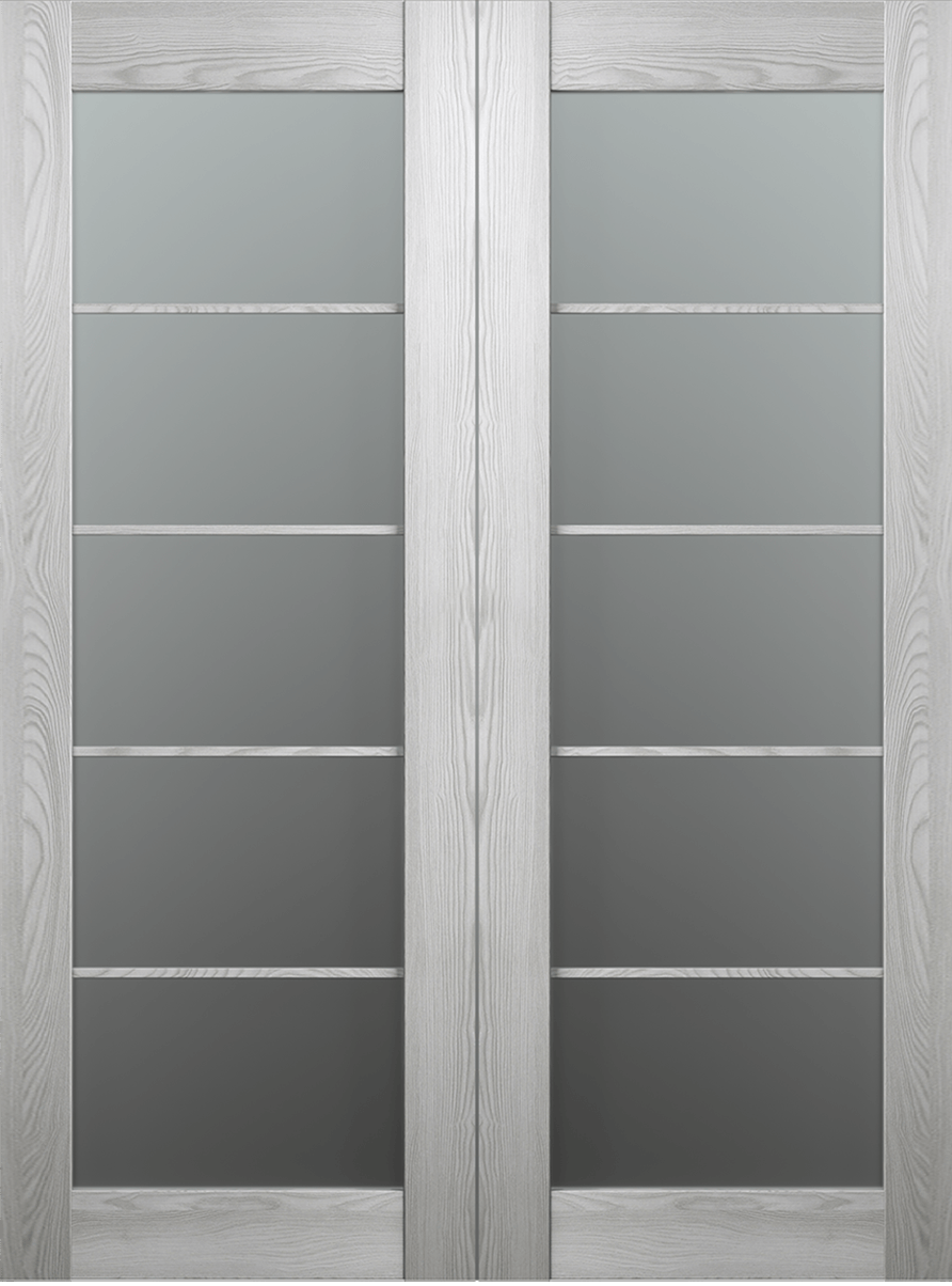 AVON 5 LITE VETRO RIBEIRA ASH DOUBLE BARN BELLDINNI MODERN INTERIOR DOOR - 2