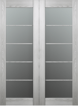 AVON 5 LITE VETRO RIBEIRA ASH DOUBLE BARN BELLDINNI MODERN INTERIOR DOOR - 2