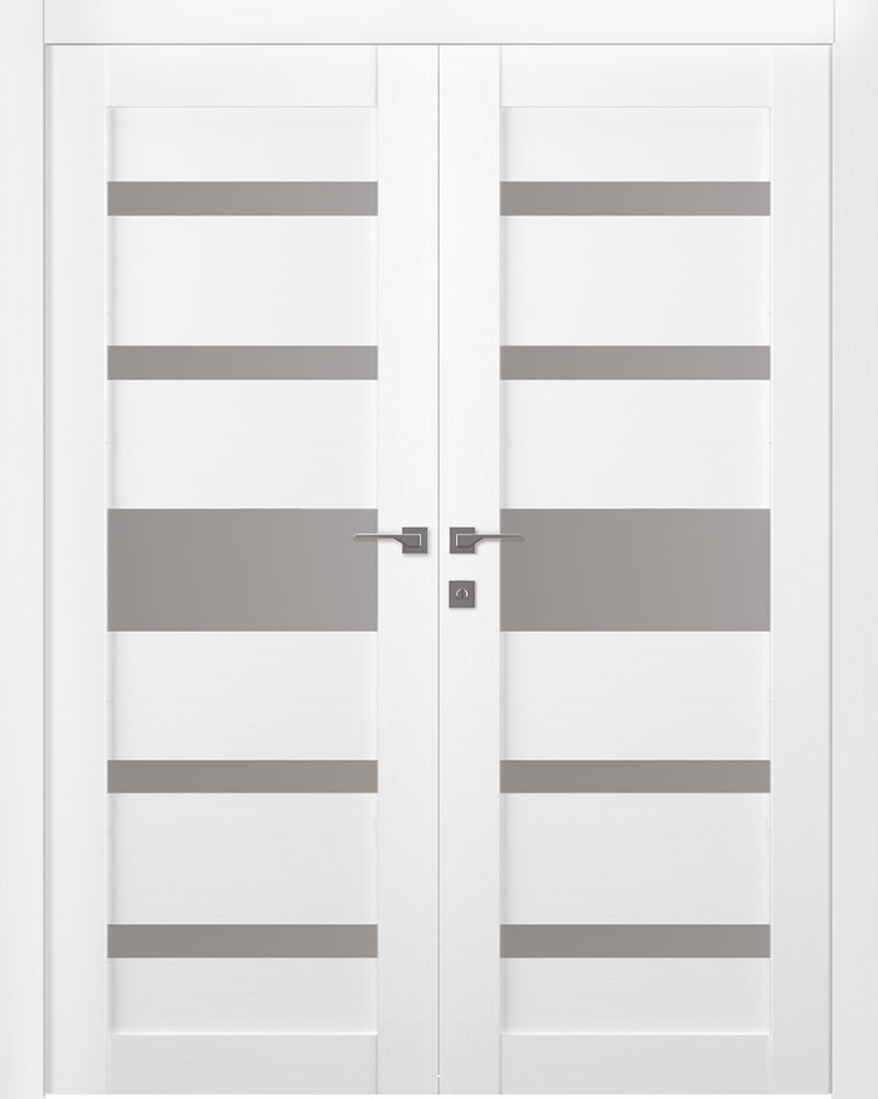 GINA VETRO BIANCO NOBLE DOUBLE DOORS BELLDINNI MODERN INTERIOR DOOR - 1