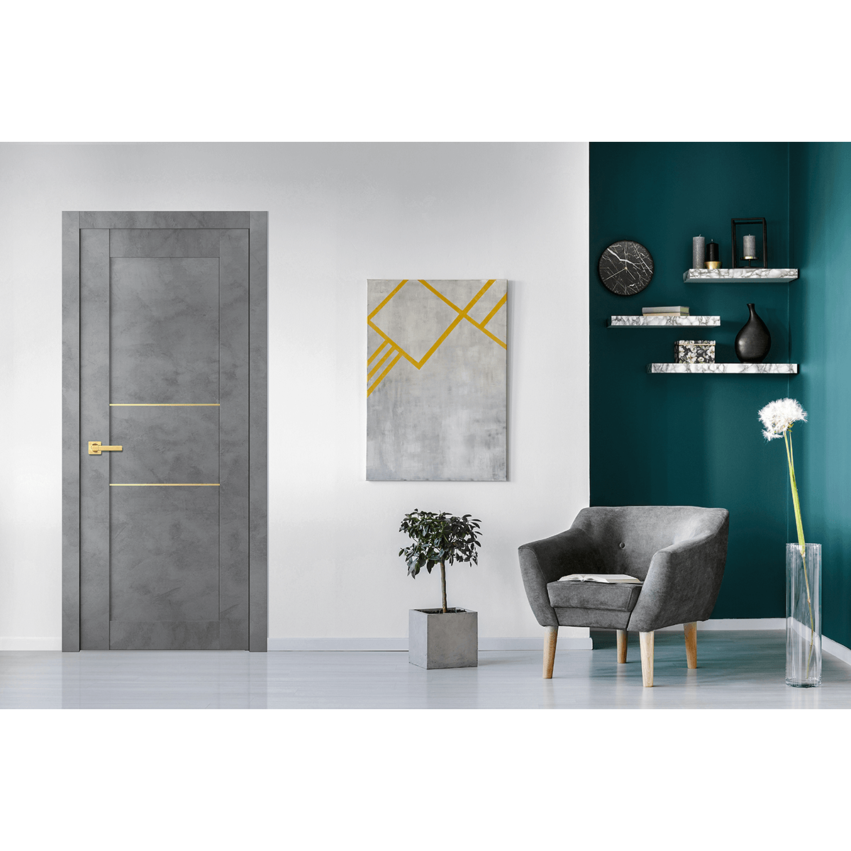 AVON 07 2H GOLD DARK URBAN SWING BELLDINNI MODERN INTERIOR DOOR - 2