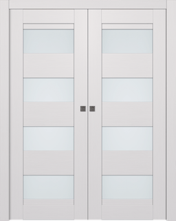 DELLA VETRO BIANCO NOBLE DOUBLE POCKET BELLDINNI MODERN INTERIOR DOOR - 1