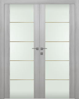 AVON 202 4H GOLD STRIPS VETRO RIBEIRA ASH DOUBLE DOORS BELLDINNI MODERN INTERIOR DOOR - 1