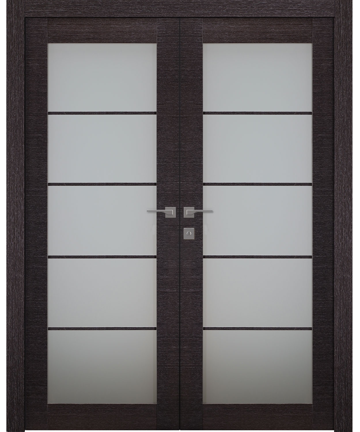 AVANTI 5 LITE VETRO BLACK APRICOT DOUBLE BELLDINNI MODERN INTERIOR DOOR - 1