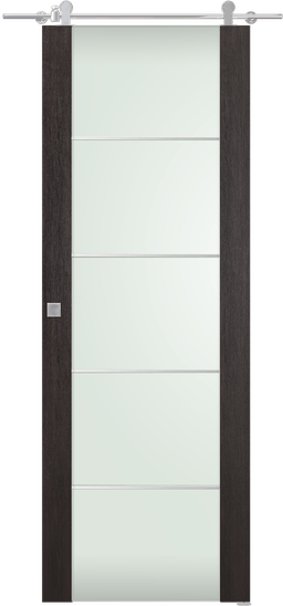 AVON 202 4H VETRO VERALINGA OAK DOUBLE BARN BELLDINNI MODERN INTERIOR DOOR - 1