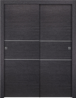 AVANTI 2H BLACK APRICOT BYPASS BELLDINNI MODERN INTERIOR DOOR - 1