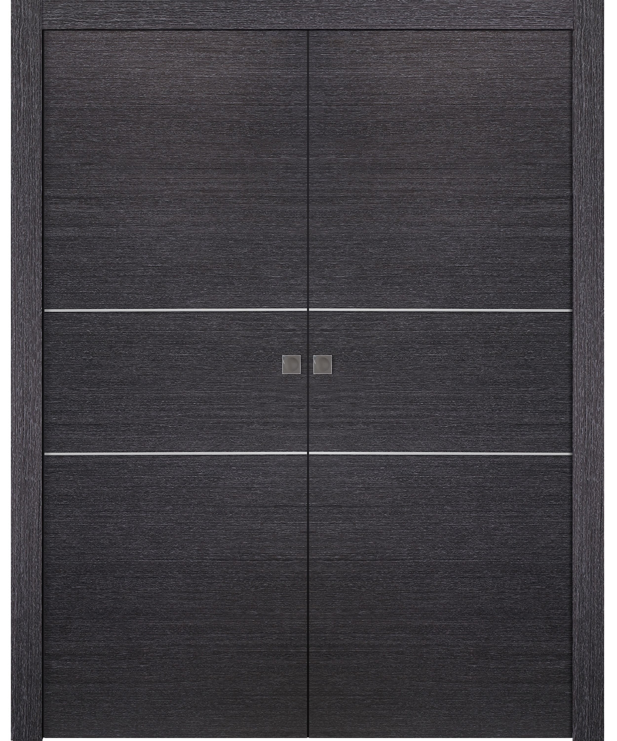 AVANTI 2H BLACK APRICOT DOUBLE POCKET BELLDINNI MODERN INTERIOR DOOR - 1