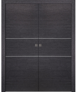 AVANTI 2H BLACK APRICOT DOUBLE POCKET BELLDINNI MODERN INTERIOR DOOR - 1