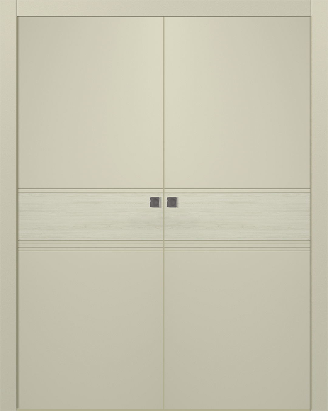 TWINWOOD 2 IVORY DOUBLE POCKET BELLDINNI MODERN INTERIOR DOOR - 1