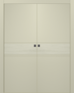 TWINWOOD 2 IVORY DOUBLE POCKET BELLDINNI MODERN INTERIOR DOOR - 1