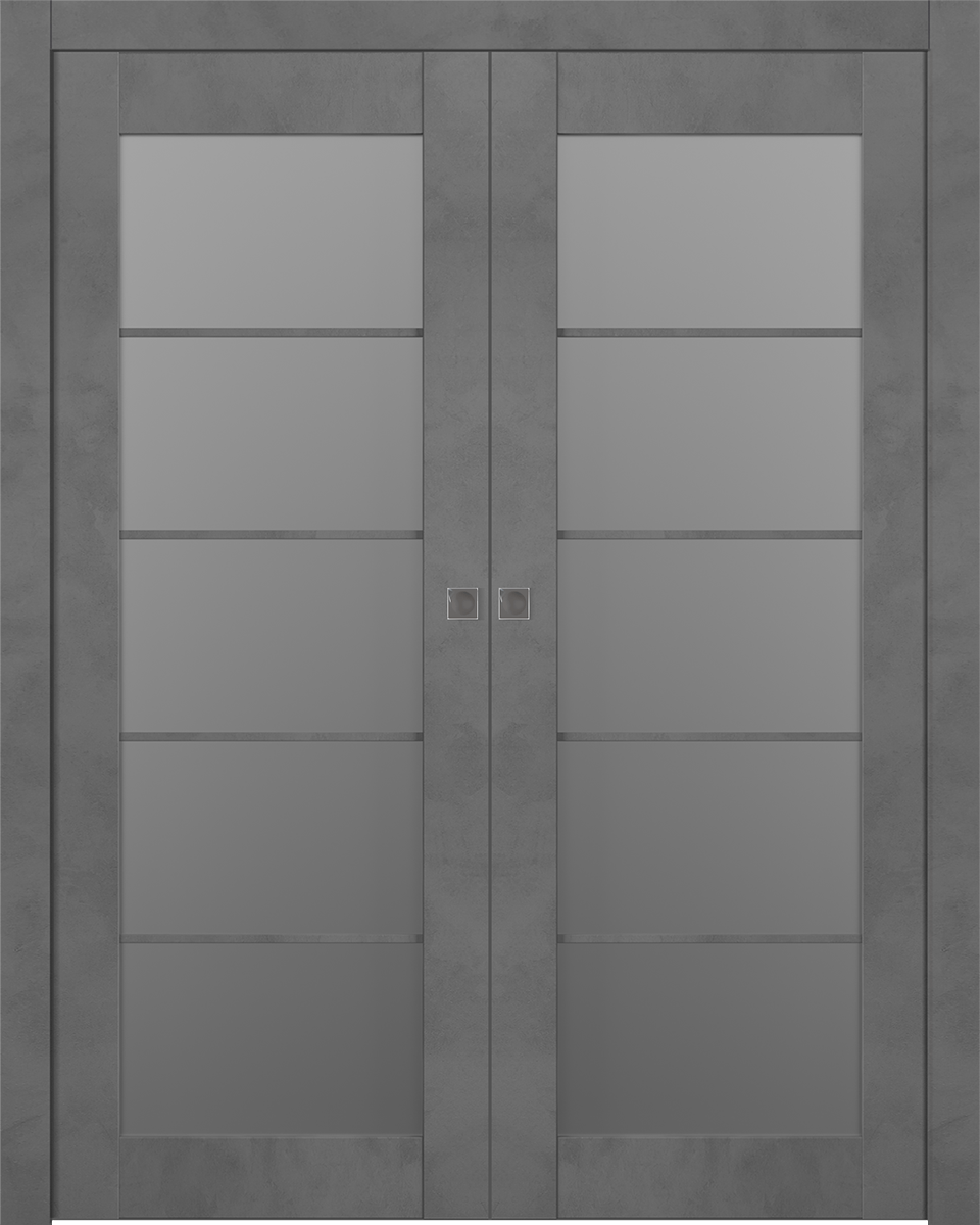 AVON 5 LITE VETRO DARK URBAN DOUBLE POCKET BELLDINNI MODERN INTERIOR DOOR - 1
