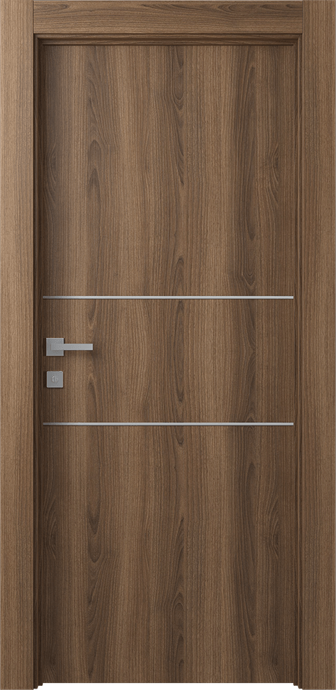 OPTIMA 2H PECAN NUTWOOD SWING DOORS BELLDINNI MODERN INTERIOR DOOR - 1