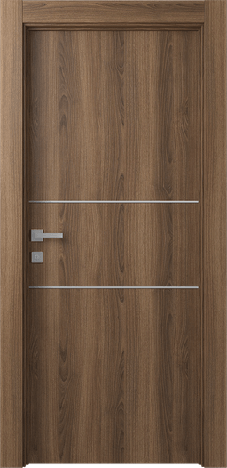 OPTIMA 2H PECAN NUTWOOD SWING DOORS BELLDINNI MODERN INTERIOR DOOR - 1